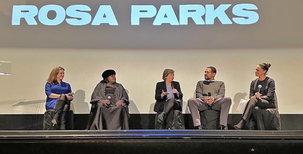 Photo of participants on stage for Rosa Parks panel 
