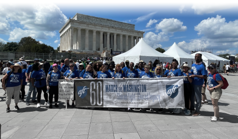 Photo of AFT members at the 60th anniversary of the March on Washington
