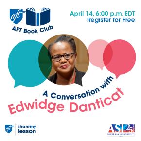 AFT book club promotion for Edwidge Danticat